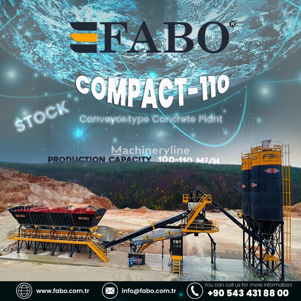 impianto di betonaggio FABO  COMPACT-110 CONCRETE PLANT | CONVEYOR TYPE nuovo