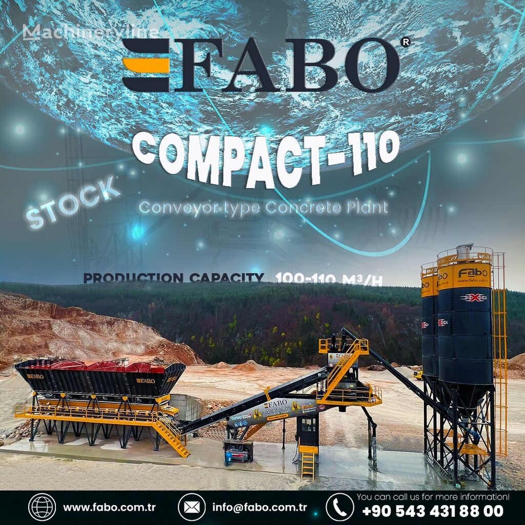 impianto di betonaggio FABO  COMPACT-110 CONCRETE PLANT | CONVEYOR TYPE nuovo