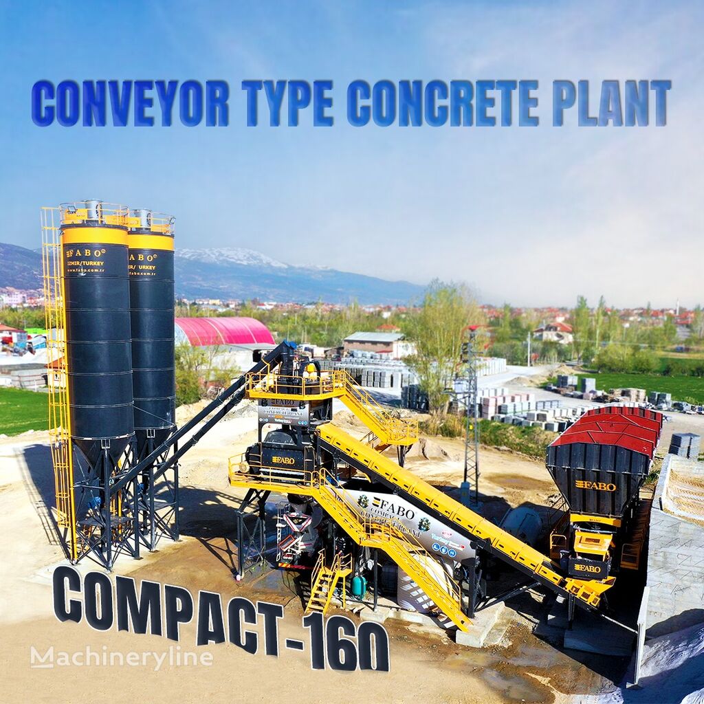 impianto di betonaggio FABO  COMPACT-160 CONCRETE PLANT | CONVEYOR TYPE | Ready in Stock nuovo