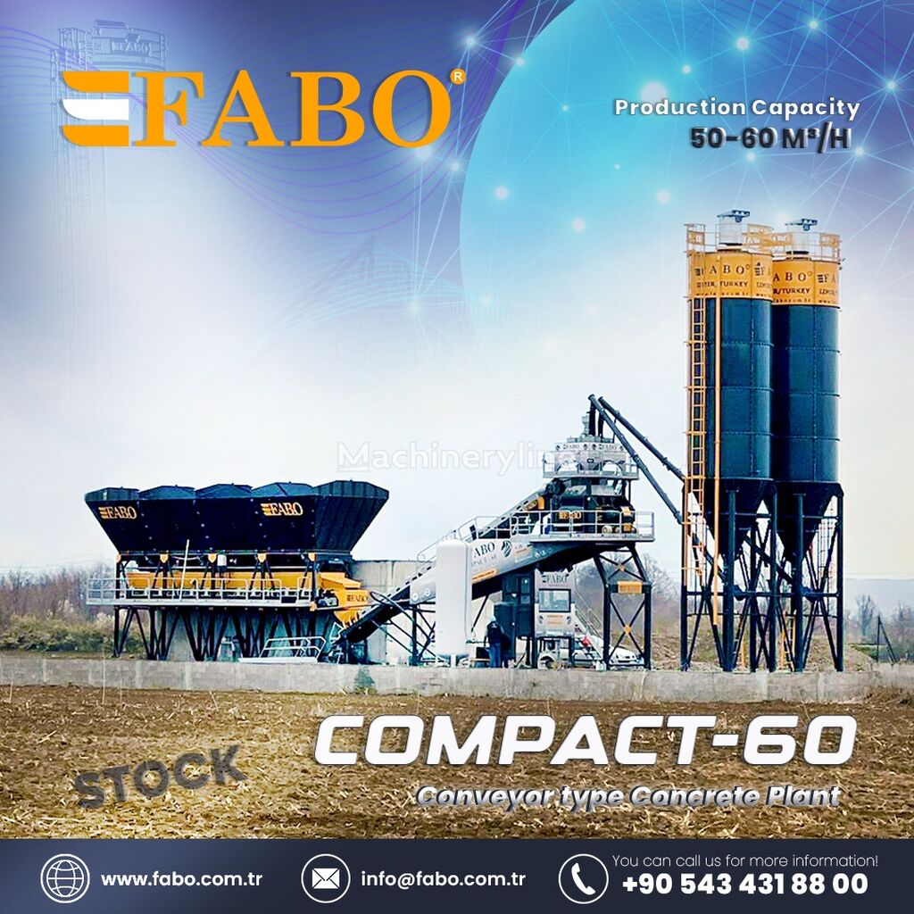 impianto di betonaggio FABO COMPACT-60 CONCRETE PLANT | CONVEYOR TYPE nuovo