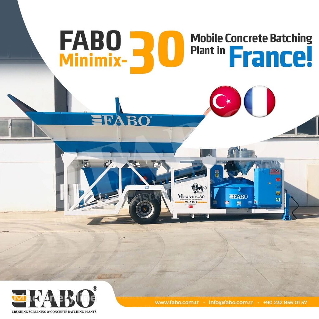 impianto di betonaggio FABO MOBILE CONCRETE PLANT CONTAINER TYPE 30 M3/H FABO MINIMIX nuovo