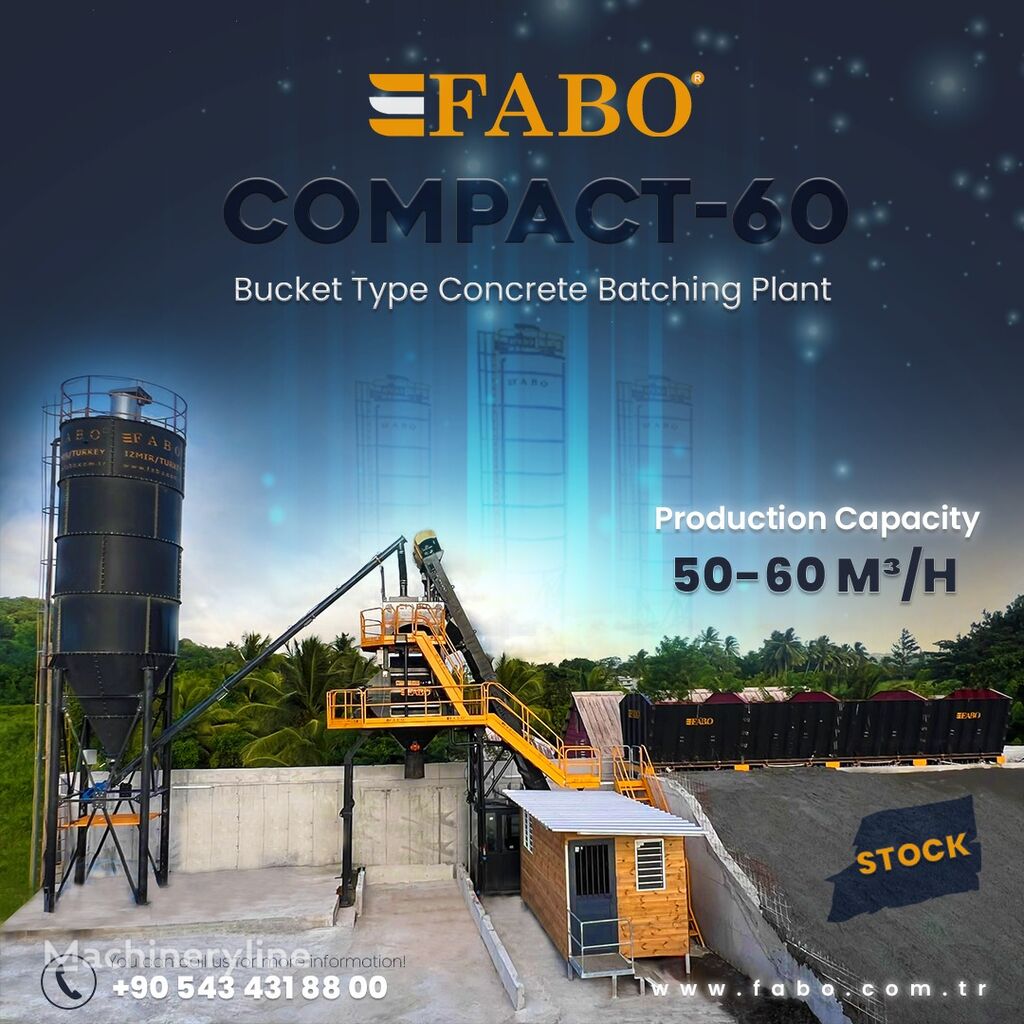 impianto di betonaggio FABO SKIP SYSTEM CONCRETE BATCHING PLANT | 60m3/h Capacity | STOCK nuovo
